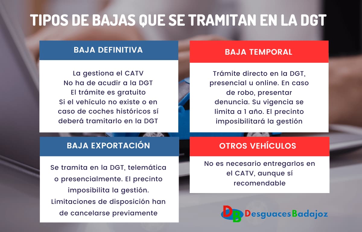 Tipos de bajas en la DGT